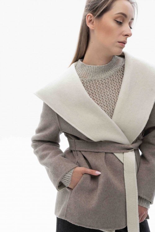 Urban Wrap Coat Beige Oat
